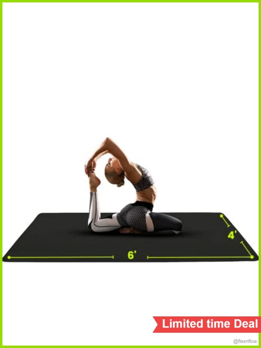 Extra Wide Large Yoga Mat 72x48 for Home Workout Pilates, 1/4 Thick Exercise Mat